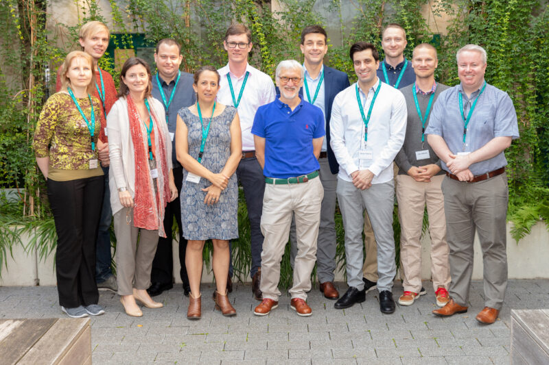 EMBL Australia group leaders (including David Lynn on far right and Ville-Petteri Makinen on his left) meet then EMBL Director General Iain Mattaj during a 2018 delegation to EMBL.